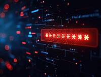 Secure password behind firewall protecting sensitive data with glowing security measures, AI generated [IBR125636868]
