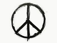 Hand-drawn peace symbol representing hope, pacifism, and the desire for a world free of conflict, AI generated [IBR125636893]