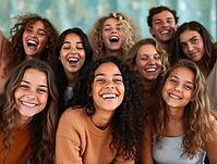 Happy multiethnic students are laughing and having fun together, AI generated [IBR125645882]