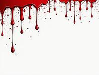 Blood is dripping down a white backdrop, creating a fancy background for halloween projects, AI generated [IBR125653451]