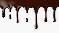 Streams of melted dark chocolate dripping down against white background, creating a sweet and tempting visual, AI generated [IBR125653484]
