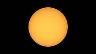The Sun seen with telescope from planet Earth, with sunspots visible as dark spots compared to surrounding regions - 4K format [IBR125654793]