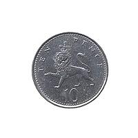 10 pence coin money (GBP), currency of United Kingdom [IBR125654800]