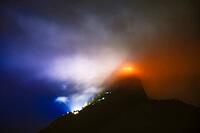Large fire at the Kehlsteinhaus, including headlights of the egg forces, Berchtesgaden, Berchtesgadener Land, Upper Bavaria, Bavaria, Germany [IBR125657447]