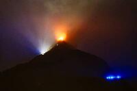 Large fire at the Kehlsteinhaus, including headlights of the egg forces, Berchtesgaden, Berchtesgadener Land, Upper Bavaria, Bavaria, Germany [IBR125657455]