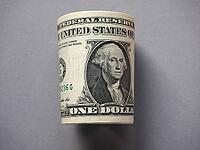 One Dollar banknotes money (USD), currency of United States [IBR125659382]
