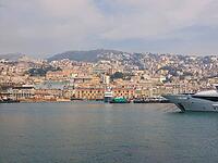 GENOA, ITALY - MARCH 16, 2014 - Since the construction of the new merchant harbour the old harbour called Porto Vecchio is still used for cruise ships and small boats [IBR125659396]