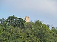 Ruins of Il Torion (meaning The Tower) in Vezza D'alba, Italy [IBR125659404]