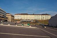 TURIN, ITALY - DECEMBER 16, 2015: Piazzale Valdo Fusi square with a jazz club, a beer garden, the Museum of Natural History, the Chamber of Commerce [IBR125659424]