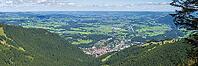 Panorama during the ascent from Mittagberg, 1451m, to Steineberg, 1683m, into Steigbachtal, behind Immenstadt and the Illertal, Allgäu, Bavaria, Germany [IBR125659448]