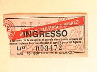 TURIN, ITALY - CIRCA JUNE 2020: Vintage Italian cinema ticket [IBR125659472]