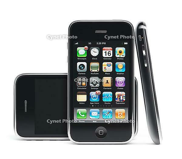 Three Apple iPhone 3Gs 3G smartphones isolated on white background. High quality photo [IBR111506382]