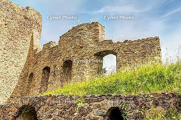 Ruined castle in Frauenstein in the Ore Mountains, Germany, Europe [IBR122665421]
