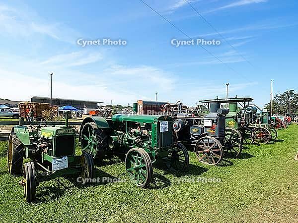 Hamburg, Germany - July 23, 2012: Antique Tractor Show exhibition. Vintage models of tractors. Exhibition of antique tractors. Tractor show, Agreecultural machines, Agreecultural equipment [IBR112458821]