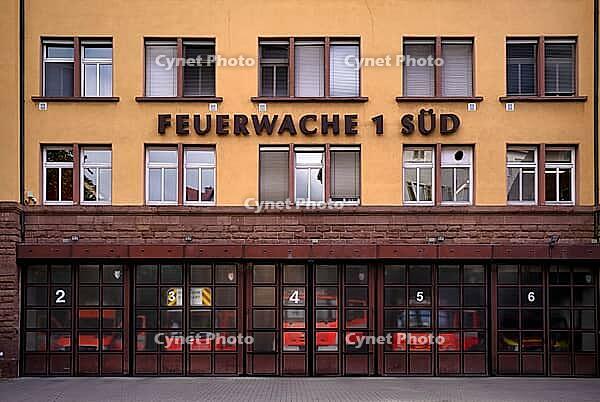 Fire Station 1 Stuttgart South, emergency vehicles, Stuttgart, Baden-Württemberg, Germany [IBR112672587]