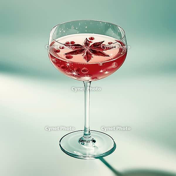 Pink cocktail with anise in a tall glass, AI generated [IBR123435186]