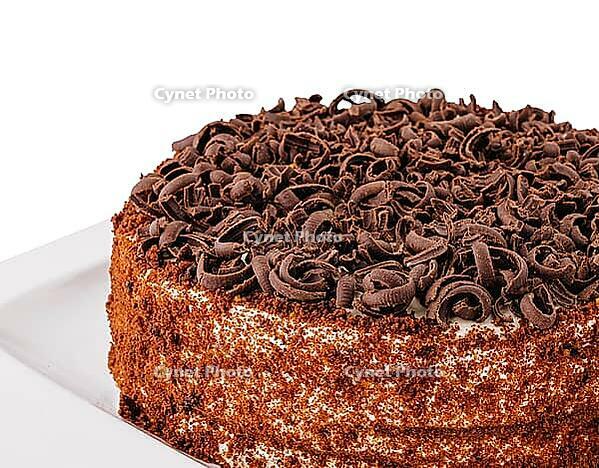Food, Chocolate cake isolated on white background [IBR123622455]
