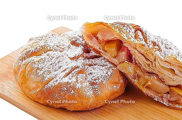 Food, Baking puff pastry vertuta with apple or strudel [IBR123622470]