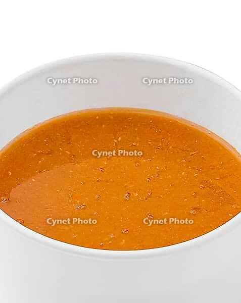 Food, Pumpkin cream soup isolated on white [IBR123622485]