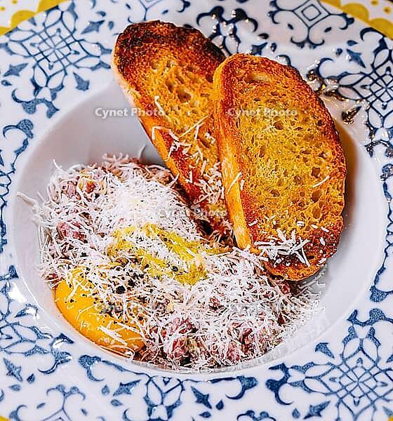 Food, Tasty beef steak tartare close up [IBR123622487]
