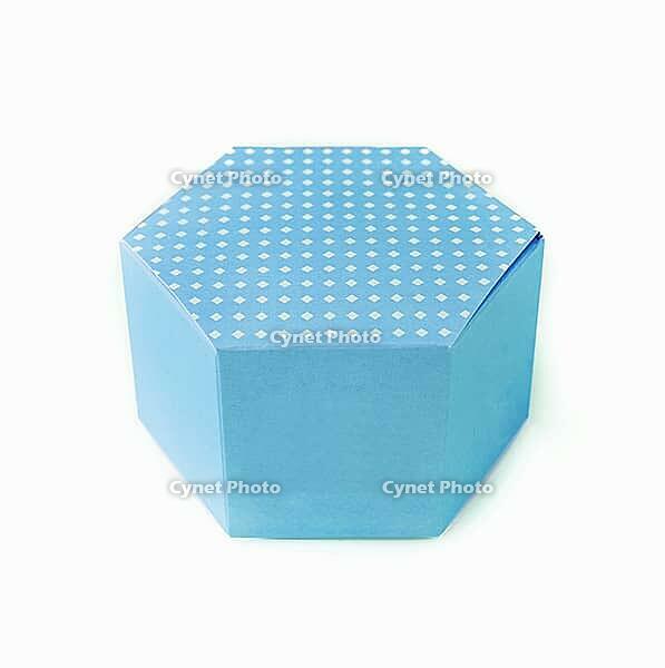 Food, Blue gift box with white polka dots [IBR123622496]