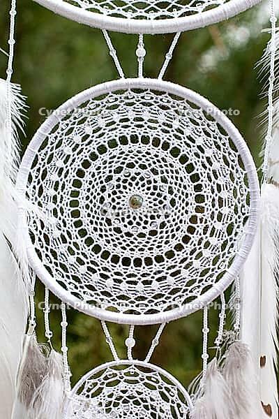 Dream catcher with feathers threads and beads rope hanging. Dreamcatcher handmade [IBR123639544]