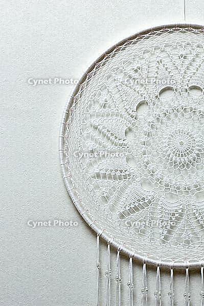 Dream catcher with feathers threads and beads rope hanging. Dreamcatcher handmade [IBR123639552]