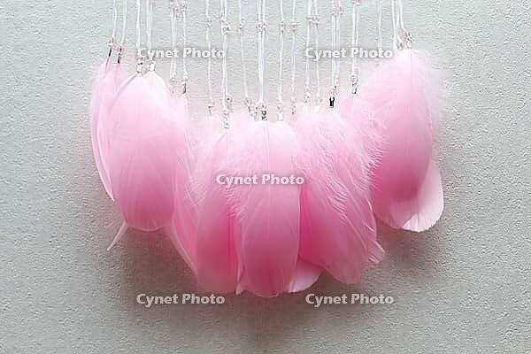 Dream catcher with feathers threads and beads rope hanging. Dreamcatcher handmade [IBR123639553]