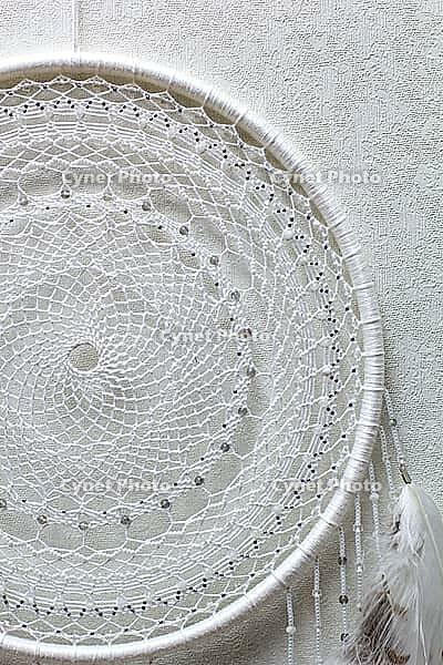 Dream catcher with feathers threads and beads rope hanging. Dreamcatcher handmade [IBR123639563]