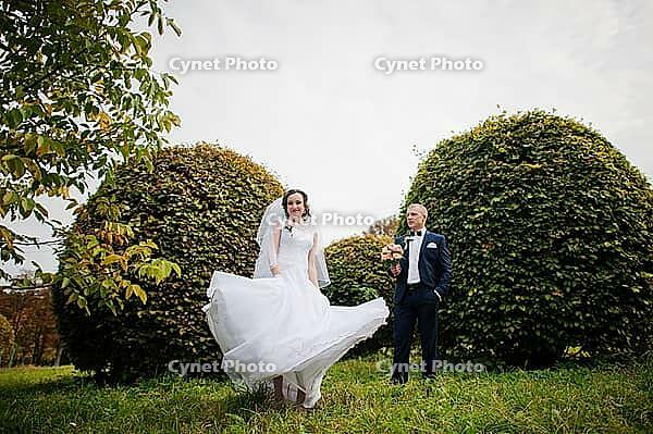 Wedding couple background brushes at autumn park [IBR123675121]