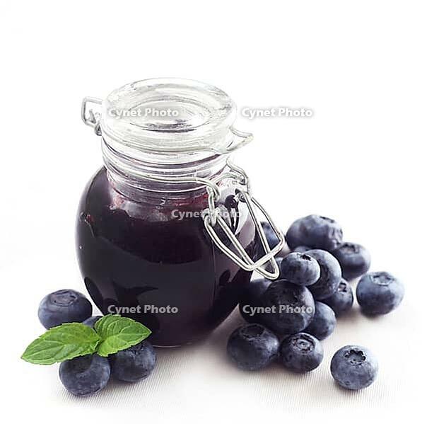 A Jar of Blueberry Jam Isolated On White [IBR123700037]