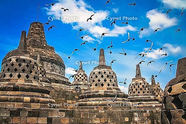 View of Borobudur temple in Jawa in Indonesia [IBR123713335]