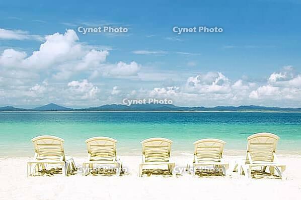 Concept photo of beach with chair [IBR123713344]