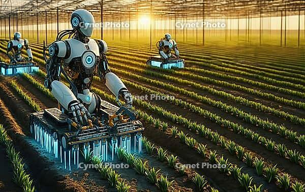 Future of agriculture with robots and automation, sustainable, connected, AI generated [IBR123769697]