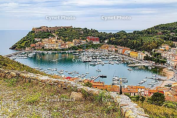 View of Porto Ercole, Monte Argentario, Tuscany from Forte Filippo [IBR123774762]