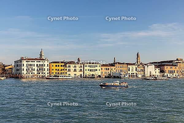 Venice lagoon city in sunshine seen from Molino Stucky, Venice, Italy [IBR123774777]
