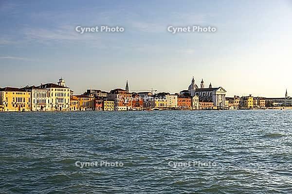 Venice lagoon city in sunshine seen from Molino Stucky, Venice, Italy [IBR123774778]