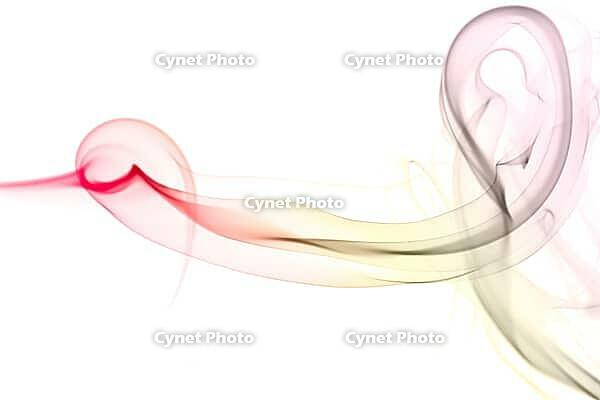 Abstract color smoke flow on white background [IBR123878825]