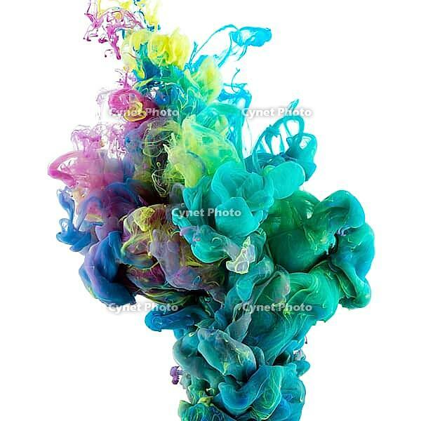 Abstract acrylic paint color swirls in water, background [IBR123878838]