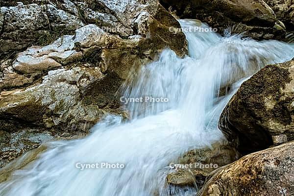 Raging clean fresh mountain river flowing between rocks [IBR123878908]