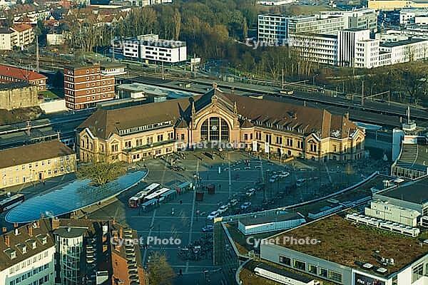 Aerial view of Osnabrück Central Station, Lower Saxony, Germany [IBR123893376]
