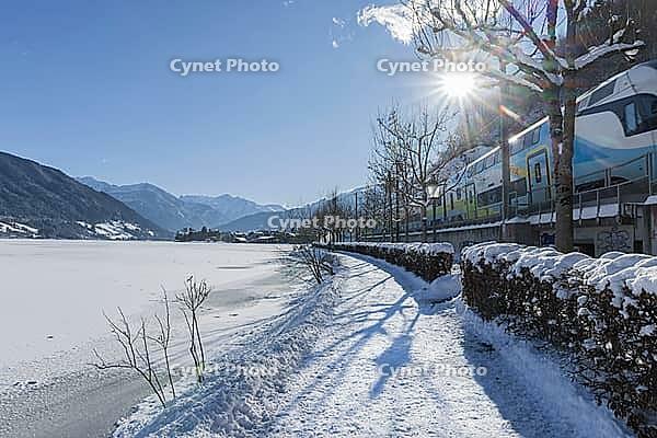 Landscape panorama, Zell am See, lake, snow, winter, sun, Pinzgau [IBR123895610]