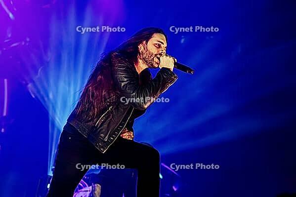 Mikael Sehlin, singer of Amaranthe, live on Arcane Dimensions Tour 2026 at Munich's Zenith on 17.01.2026 [IBR112941820]