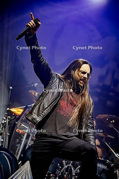 Mikael Sehlin, singer of Amaranthe, live on Arcane Dimensions Tour 2026 at Munich's Zenith on 17.01.2026 [IBR112941821]