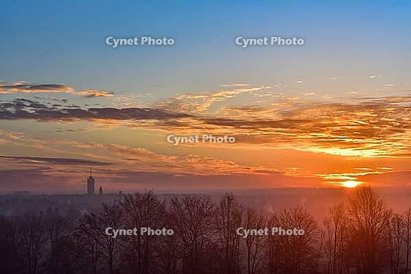 Winter sunrise over Augsburg, Bavaria, Germany [IBR112941835]