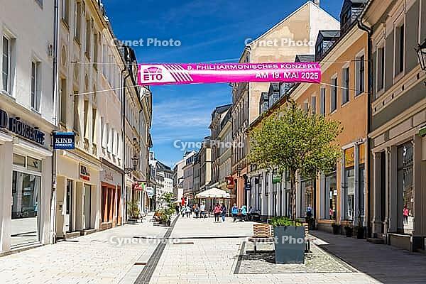 Einkaufsstraße Buchholzer Strasse in Annaberg, Annaberg-Buchholz, Ore Mountains, Saxony, Germany [IBR123911469]