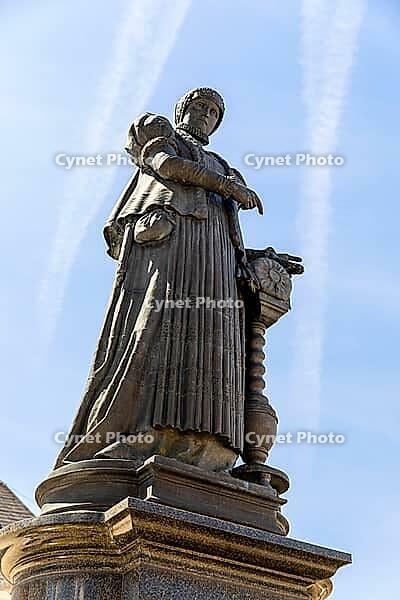 Barbara Uthmann fountain on the market square in Annaberg, Annaberg-Buchholz, Ore Mountains, Saxony, Germany [IBR123911470]