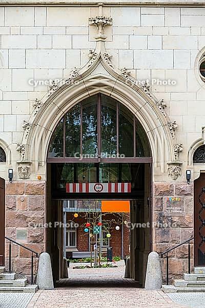Historic Oberpostdirektion building on Reichsstraße 11, Art Nouveau villas and Wilhelminian era buildings on Kaßberg, Chemnitz, Saxony, Germany [IBR123911483]