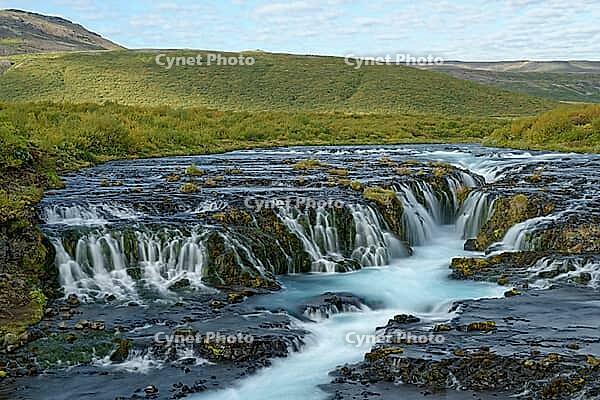 Brúarfoss, waterfall in southwestern Iceland, Iceland [IBR123999847]