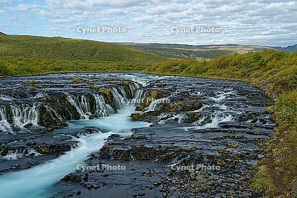 Brúarfoss, waterfall in southwestern Iceland, Iceland [IBR123999853]